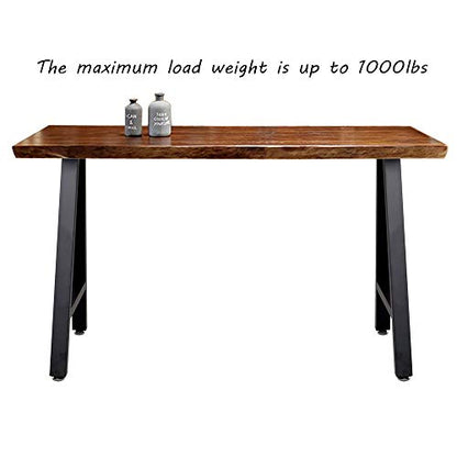 TIEOU Metal Legs for Table A Shape 28" H Tall Industrial Black Table Legs Heavy Duty Metal Desk Legs Set of 2(Without Boards) - size: A Shape-28"H
