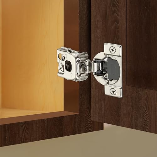 Satin Nickel Cabinet Hinges, 1 Inch Overlay, 20 Pack(10 Pairs) - size: 1 inch Overlay