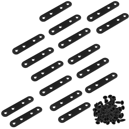 Hordion 16Pcs 3" Straight Bracket Stainless Steel Brace, Flat Mending Plate - size: 3 Inch, style: 16 Pcs