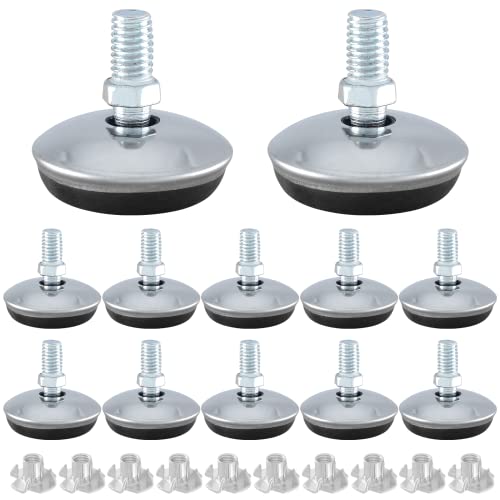 Bivethoi M8 Furniture Leveling Feet, 1-9/16 Inch OD, 12 Pack - size: M8 (1-9/16 inch)