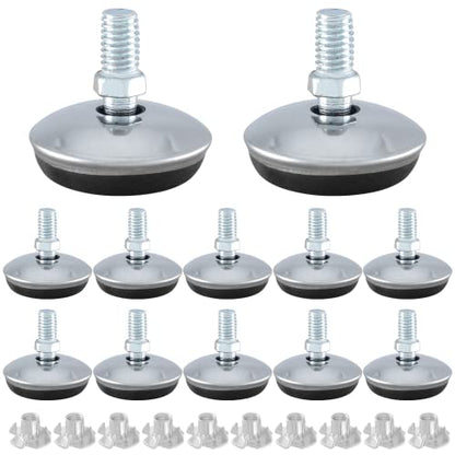 Bivethoi M8 Furniture Leveling Feet, 1-9/16 Inch OD, 12 Pack - size: M8 (1-9/16 inch)