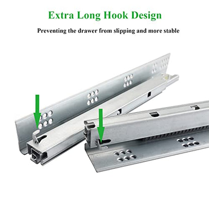 21 Inch 6 Pairs Undermount Soft Close Drawer Slides Full Extension