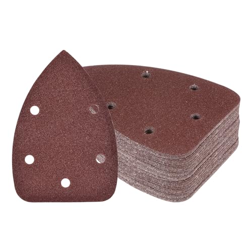 50pcs Mouse Sander Detail Sandpaper 80Grit 3.5"x5.5" Triangle - size: 80 grit