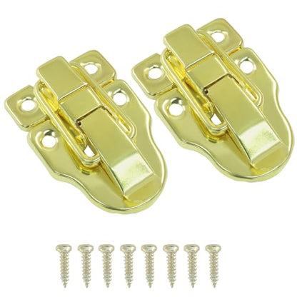 2 Pack Retro Duckbilled Toggle Hasp Latch Gold - color: Gold