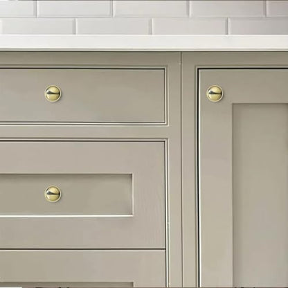 khtumeware 10 Pack 1-1/4 inch(32mm) Polished Brass Cabinet Knobs Dresser Knobs Round Drawer Knobs Kitchen Cabinet Hardware Zinc Knobs for Dresser Drawers - color: Polished Brass, size: Knob 1-1/4"