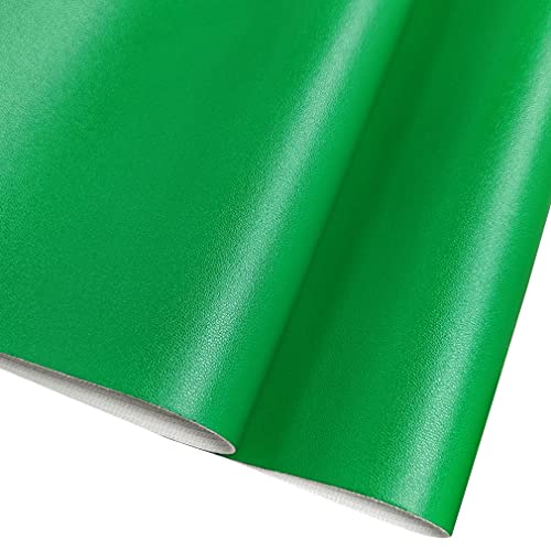 HYANG Smooth Solid Color Green Faux Leather Sheets 1 Rolls 12"X53" (30cmX135cm),Faux Leather is Great for, Bows,Earrings Handmade DIY Craft Projects Making - color: Green