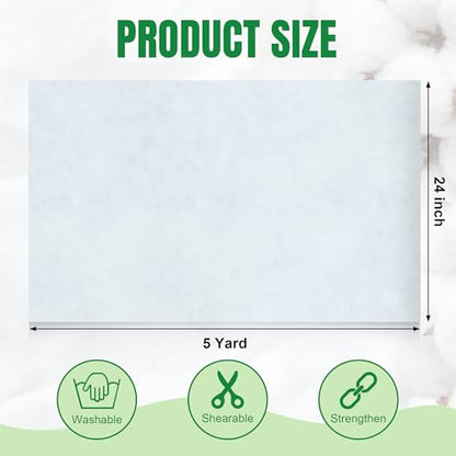 HOMBYS Upholstery Batting Medium Thick, Quilt Batting by The Roll, Dacron Upholstery for Keeping Your Cushion Fluffy (24in*5Yards) - size: 24in*5Yards