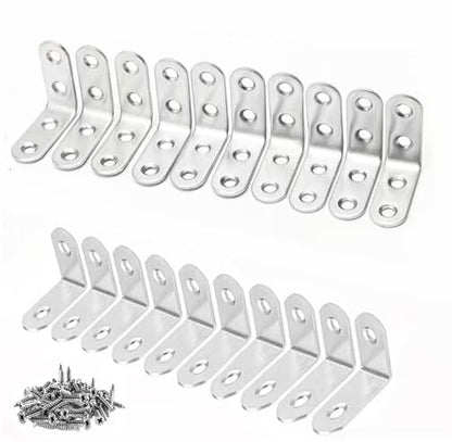 Stainless Steel Corner Brace, 20Pcs 90 Degree Right L-Shaped Metal Corner Connector Joint Plate, Cabinet, DIY Woodworking Projects with 60PCS Screws 1.57x0.6/1.2x0.6in(40x40x16、30x30x16) - size: 40x40x16、30x30x16