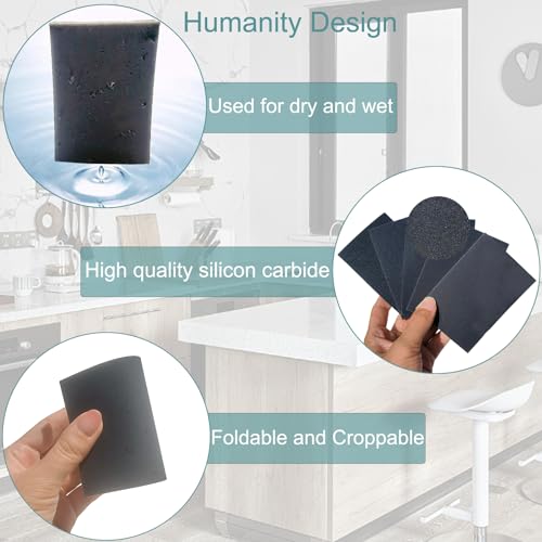 20 PCS 3 x 4 Inch 400-3000 Grit Sanding Sponge Set, Ultra Fine Sanding Sponges Pads, Soft Foam Hand Sander Block Wet Dry Sandpaper for Model Drywall Metal Wood Furniture Polishing
