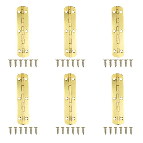 6 Pcs Small Piano Hinge, 2.56 in with Mounting Screws