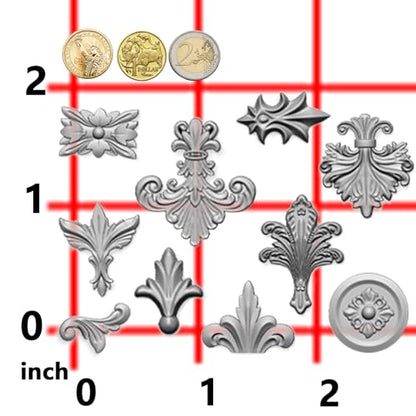Baroque Medallion Mold for Polyclay Air Dry Clay Plaster - color: Medallion Scroll #4771