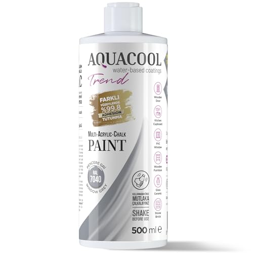 MAC paint - All In One Chalk paint, Furniture, Cabinet, Countertop, Tile Paint, no primer or sanding needed. Matte Finish. 16.9 Fl Oz (RAL 7040 Window grey) - color: RAL 7040 Window grey