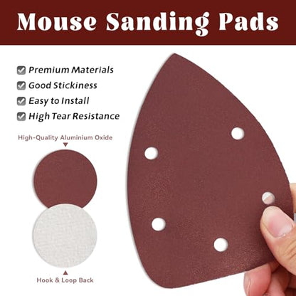 60 Pcs 600 Grit Mouse Sandpaper, Aluminum Oxide Mouse Sanding Pads - size: 600 Grit