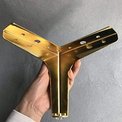 Metal Sofa Legs Furniture Replacement Leg Golden Sofa Feet Heavy Duty Triangle Cabinet Feet Set of 4 (6 Inch) - size: 6 Inch