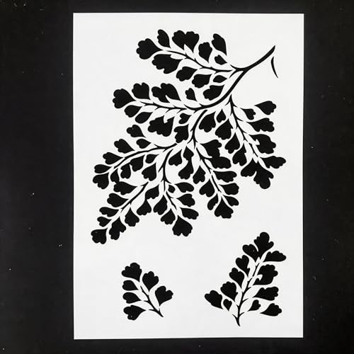TIAMECH A4 Reusable Maidenhair Fern Leaf Stencil for Painting - color: Maidenhair Fern Leaf