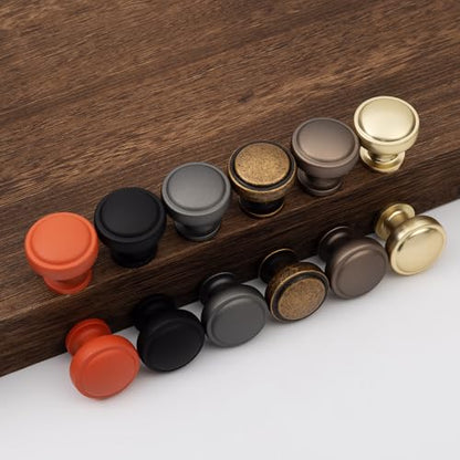 Soft-Touch Orange Solid Zinc Alloy Cabinet Knob 4 Pack Round Knurled Cabinet Handle Hardware Drawer Pulls (4, Soft-Touch Orange) - color: Soft-Touch Orange