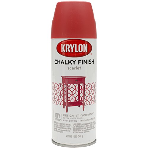 Krylon K04115000 Chalky Finish Spray Paint, Scarlet, 12 Ounce - color: Scarlet, size: 12 Ounce (Pack of 1)