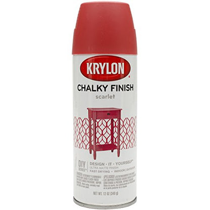 Krylon K04115000 Chalky Finish Spray Paint, Scarlet, 12 Ounce - color: Scarlet, size: 12 Ounce (Pack of 1)