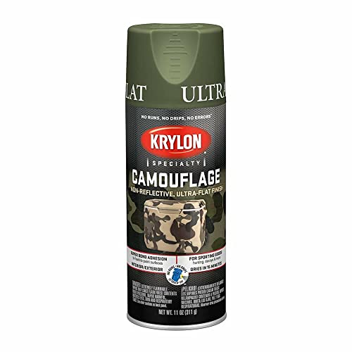 Krylon Camouflage spray Paint, Ultra Flat, Woodland Light Green, 11 oz. - K04296000 - color: Green, size: 11 Ounce (Pack of 1)