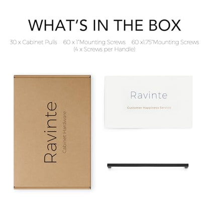 Ravinte Matte Black Square & Solid Cabinet Handles,10 Inch,30 Pack - size: 10 Inch Hole Center