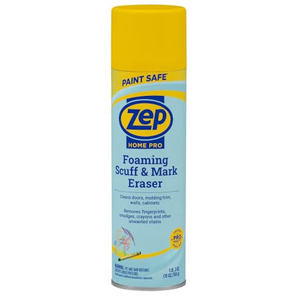 Zep Home Pro Foaming Scuff & Mark Eraser, Paint Safe Surface Cleaner, 18 oz, for Doors, Walls, Molding, Cabinets, Removes Fingerprints, Smudges, Stains