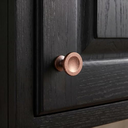 12 Pack Antique Copper Cabinet Knobs, Single Hole Round Knobs - color: Antique Copper