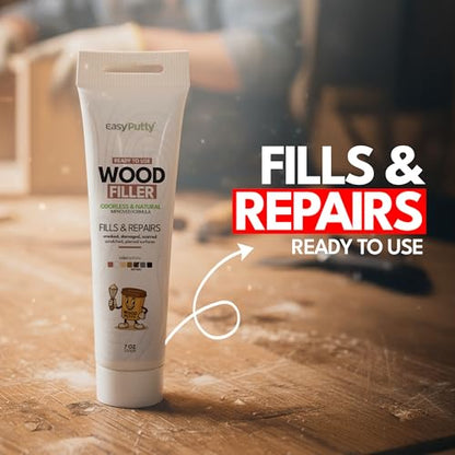 Wood Filler - Wood Putty for Furniture Repair, Wooden Cabinet, Door, Table - color: Dark Oak & Walnut