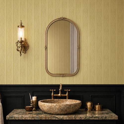 JiffDiff Khaki 3D Embossed Textured Peel Stick Wallpaper 17.3"x120" - color: Khaki, size: 17.3" x 120"