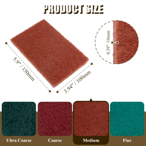 6 Pcs 4x6 Inch Medium Scuff Pads for Paint Prep Sanding - size: Medium, 6pcs