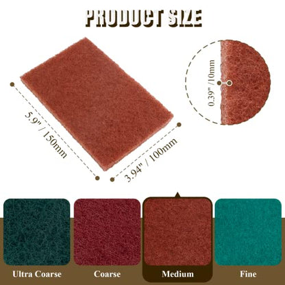 6 Pcs 4x6 Inch Medium Scuff Pads for Paint Prep Sanding - size: Medium, 6pcs