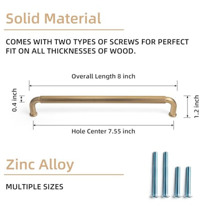 Goo-Ki 6 Pack 7-1/2 Inch （192mm） Cabinet Pulls Champagne Bronze Zinc Alloy Kitchen Drawer Pulls Drawer Handles 8 Inch Length 2201-UBR-192 - color: Champagne Bronze, size: 7-1/2 inch Hole Centers