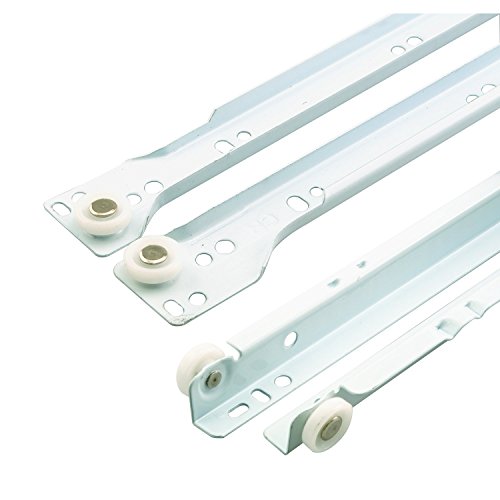 Prime-Line MP7214 Drawer Slide Kit, 23-3/4 in., Steel Tracks, White Powder Coat (1 Set)