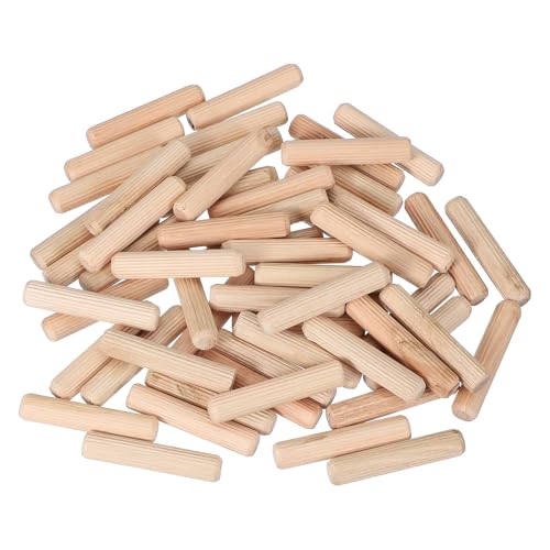 MECCANIXITY Wooden Dowel Pins 3/8" x 2" (10mm x 50mm) Straight Dowel Rods Wood Fluted Dowels Rods for Crafts Furniture DIY Hardwood Count 120 - size: 3/8" x 2"