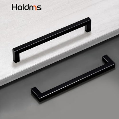 Haidms Black Cabinet Handles 7-9/16" Matte Black Cabinet Handles 30 Pack - color: Black, size: 7-9/16 Inch Hole Center
