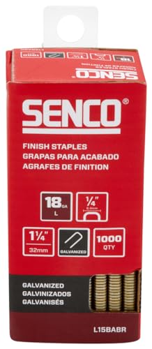 SENCO Collated Medium Wire Staples, Galvanized, 18 GA (L15BABR) 1,000 Box - size: 1,000 ct., style: 1-1/4 inch