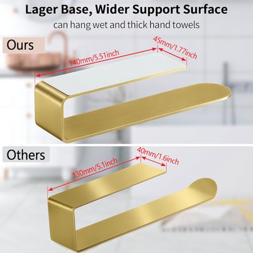 Bethom 2 Pack Gold Hand Towel Holder, 8 Inch Square Adhesive for Kitchen - color: Gold, size: 8 Inch(2 Pack)