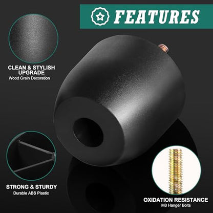 4pcs Plastic Furniture Legs 2.4" with T-Nuts, M8-1.25 Bolt, Widen - size: 2-3/8 Inch Widen, M8-1.25 Metric Thread Bolts