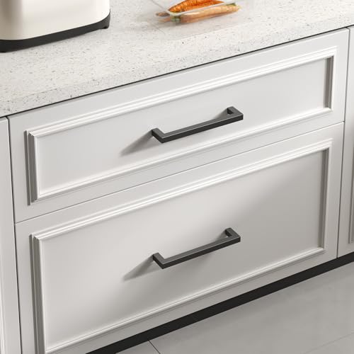 Goldenwarm 22 Pack 3 Inch Black Kitchen Cabinet Handles Square Drawer Pulls - color: Matte Black, size: 3 Inch Hole Centers