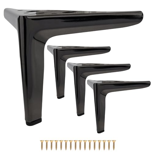 6 Inch Heavy Duty Furniture Legs Antique Matte Black Chrome Triangle Furniture Feet Set of 4, Modern Style DIY Replacement for Sofa Legs, Cabinet Legs, Dresser Legs (Black Chrome, 6 Inch) - color: Black Chrome, size: 6 Inch