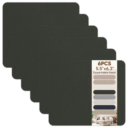 Suede Couch Patch Repair Fabric,6-Piece Self-Adhesive Microfiber Patches，Quick Fix Sofa Chair Car Seat,Furniture & Upholstery Repair Kit. (Green) - color: Green, size: 5.5 x 6.3 inches