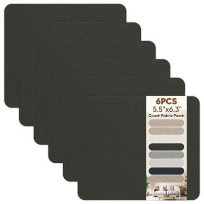 Suede Couch Patch Repair Fabric,6-Piece Self-Adhesive Microfiber Patches，Quick Fix Sofa Chair Car Seat,Furniture & Upholstery Repair Kit. (Green) - color: Green, size: 5.5 x 6.3 inches