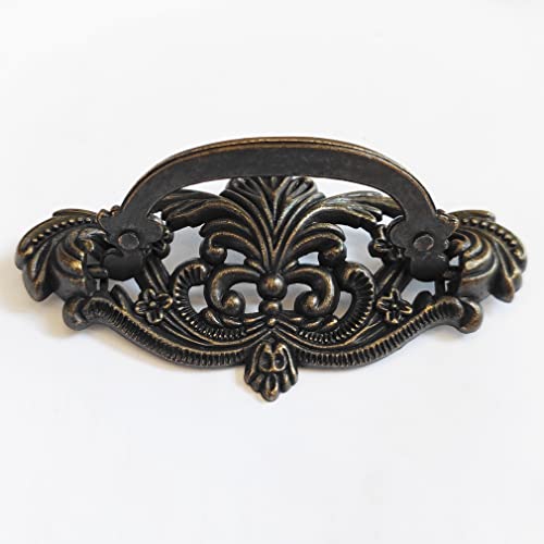 4-Pack 3" C-C Vintage Style Bail Dark Antique Bronze Drawer Pull Cabinet Handle Dresser Pulls Kitchen Hardware 76 mm Centers (4)