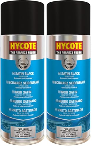 Hycote Fast Drying Aerosol Car Spray Paint, Satin Black, 13.5 Oz (Pack of 2) - color: Satin Black, size: 13.5 Ounce (Pack of 2)