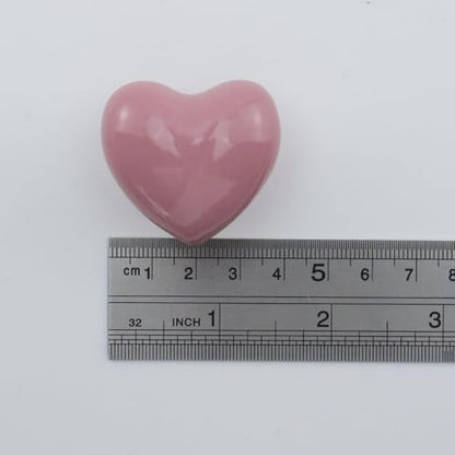 Dnyta 6 Pcs Heart Shaped Ceramic Knobs Glossy Ceramic Pulls Drawer Knobs - style: Pink,Heart Shaped