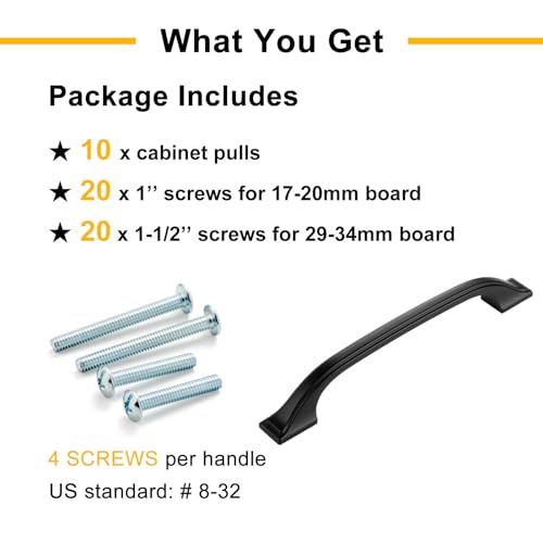 Matte Black Cabinet Pulls 3 Inch Solid Drawer Pulls 10 Pack 8222 - color: Matte Black, size: 3 Inches, style: 10 Pack Arch Pull