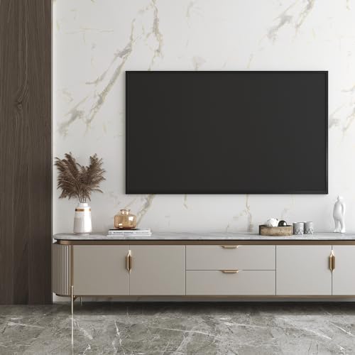 LACHEERY 317 x 36 Inch Extra Wide White and Gold Marble Wallpaper Peel and Stick Waterproof for Kitchen Countertop Contact Paper Heat Resistant Removable Large Roll Marble Wall Paper Kitchen Island - size: 36" x 317"