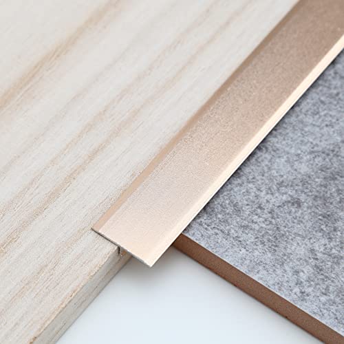 Trimold 3Pcs Aluminum T Molding Trim & Floor Transition Strips, Flat Divider Strip for Door Threshold and Joining Flooring Gaps of Laminate Planks Tile (2.9Ft x 0.8In, Matte Gold) - color: Matte Gold, size: 2.9ft x 0.8in