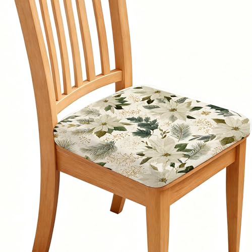 Chair Seat Covers - Waterproof Stretch Printed Dining Room Chair Cover with Elastic Ties Removable Washable Dining Upholstered Chairs Protector (Green, Four-Piece Set) - color: Green, size: Four-piece set