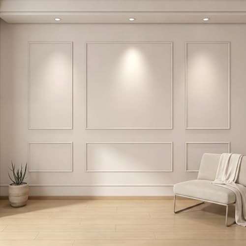 3 Set Peel and Stick Wall Molding Kit,Premade Self Adhesive Wainscoting Panels,Ready to Assemble Accent Molding Trim for Interior Wall Moulding Decor (24 x 54in) - color: 54*24-3white