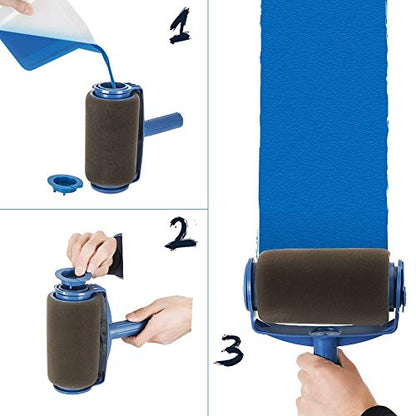 TOURACE® 9Pcs/Set Paint Roller Kit with Sticks Paint Roller Pro Transform Your Room in Just Minutes Quickly Decorate Runner Tool Painting Brush Set